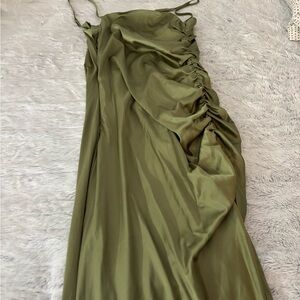 Cider Strapless Olive Green Dress
